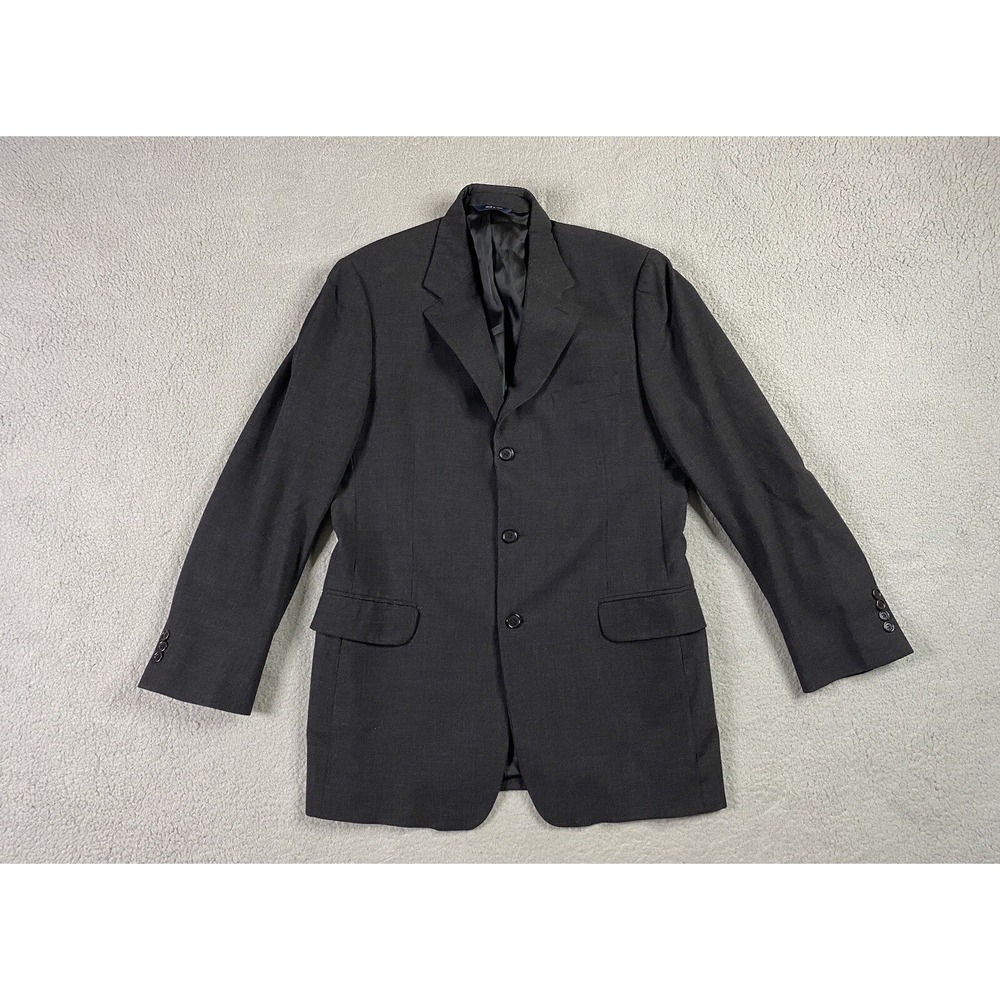Brooks Brothers Suit Jacket 40 L Black Wool Nailhead Designer Sport Coat Italy